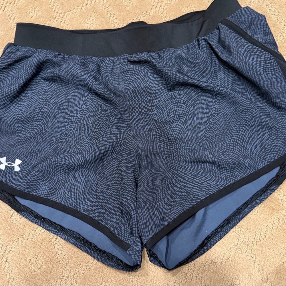 Under Armour Women's Black and Navy Athletic Shorts